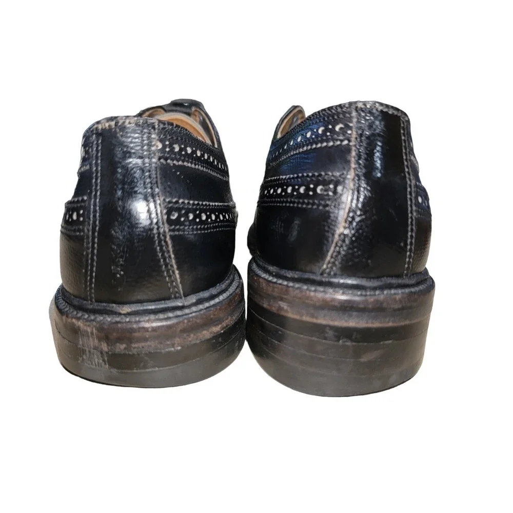 VTG 60s Executive Imperials O'Sullivan Black Leather Oxford Wingtip shoes Sz 8 D